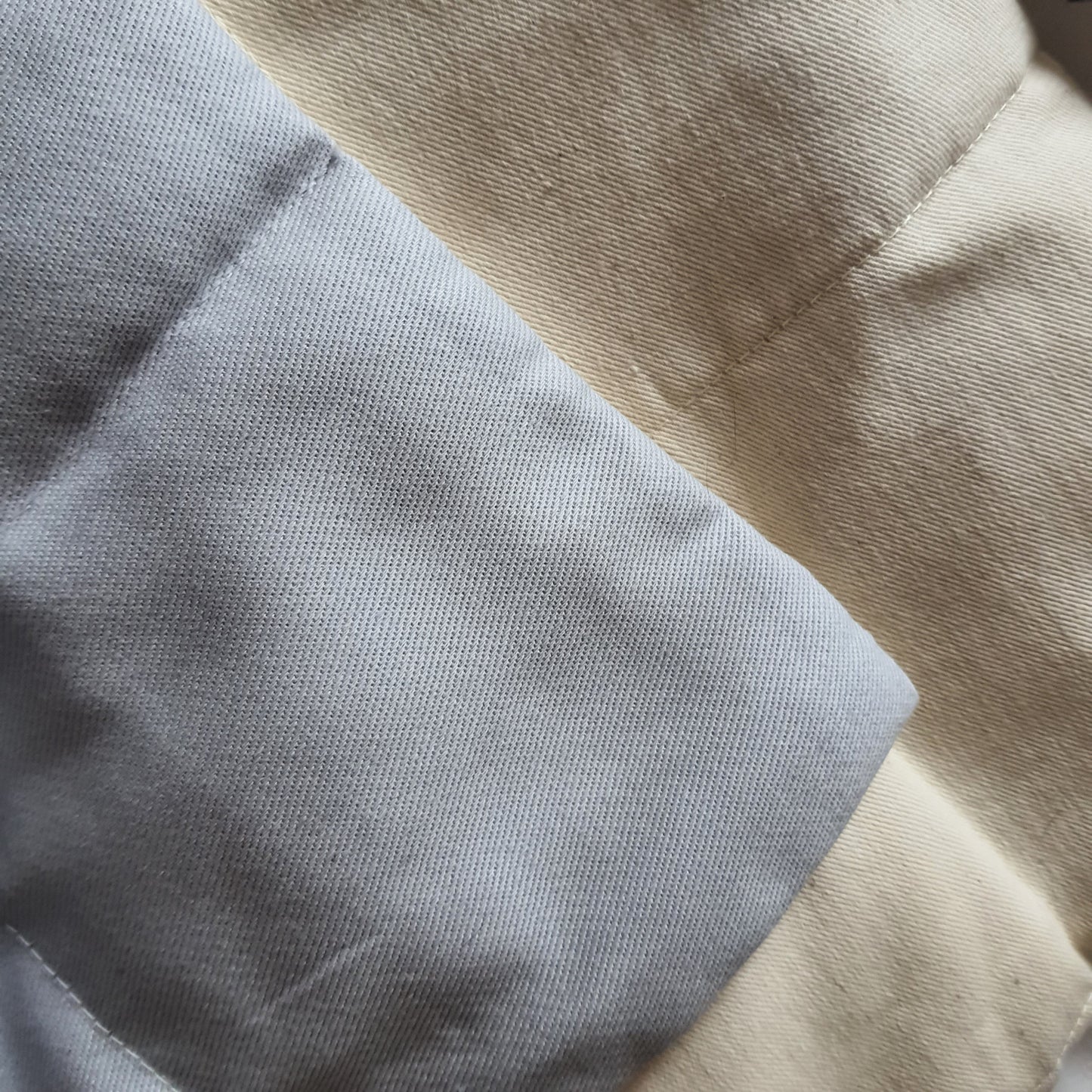 100x150cm, Natural Cotton Print & Light Grey Cotton Weighted Blanket, 4.5kg
