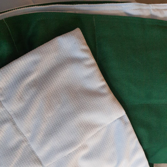 100x150cm, Green Cotton & Baby Blue Velvet Weighted Blanket, 4kg