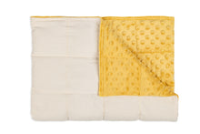 Cargar imagen en el visor de la galería, Natural Cotton &amp; Mustard Minky Weighted Blanket