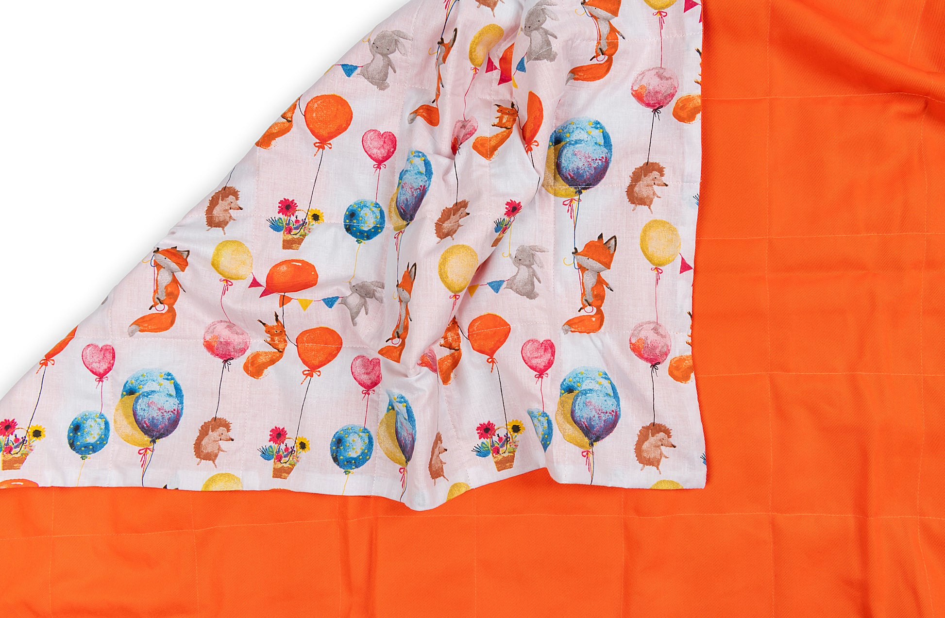 FOREST PARTY WEIGHTED BLANKET full length from backing facing up