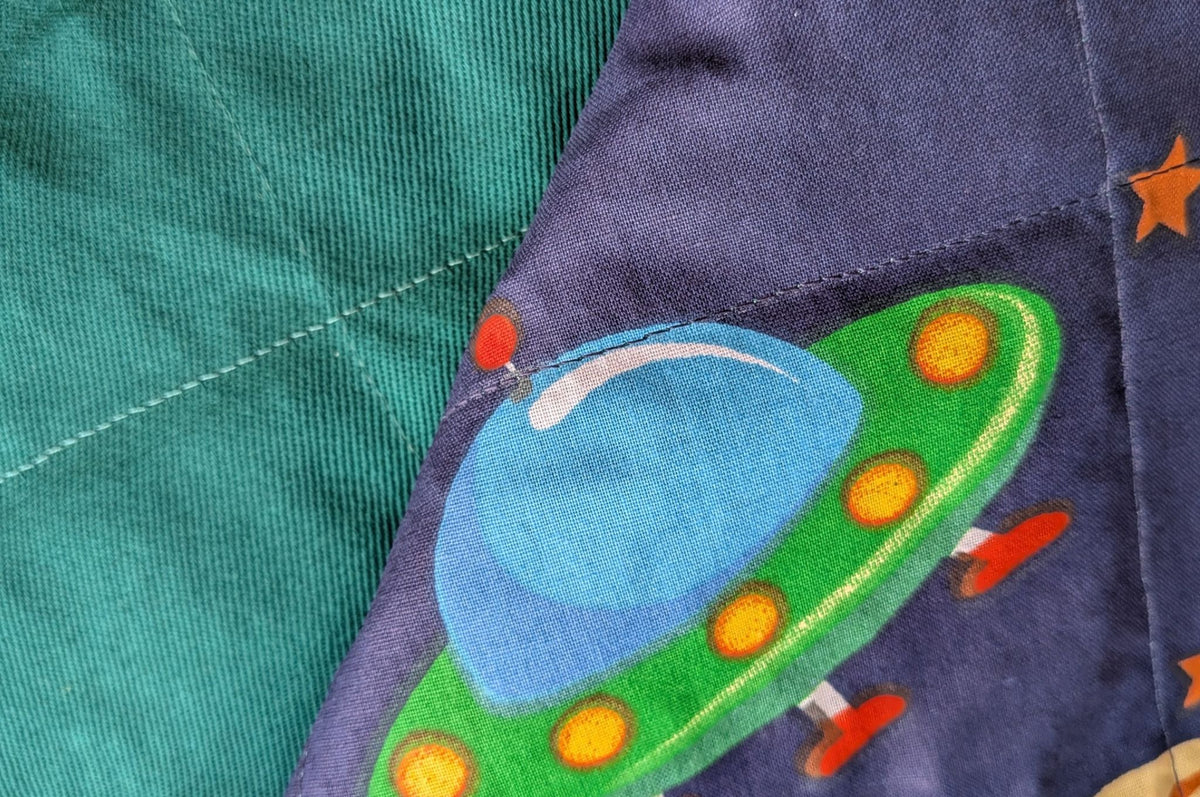 90x120cm, Galaxy & Green Cotton Weighted Blanket, 2kg