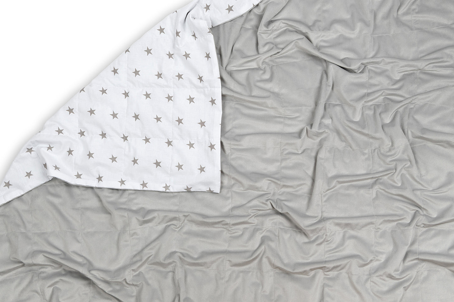 GREY STARS WEIGHTED BLANKET full length velvet side