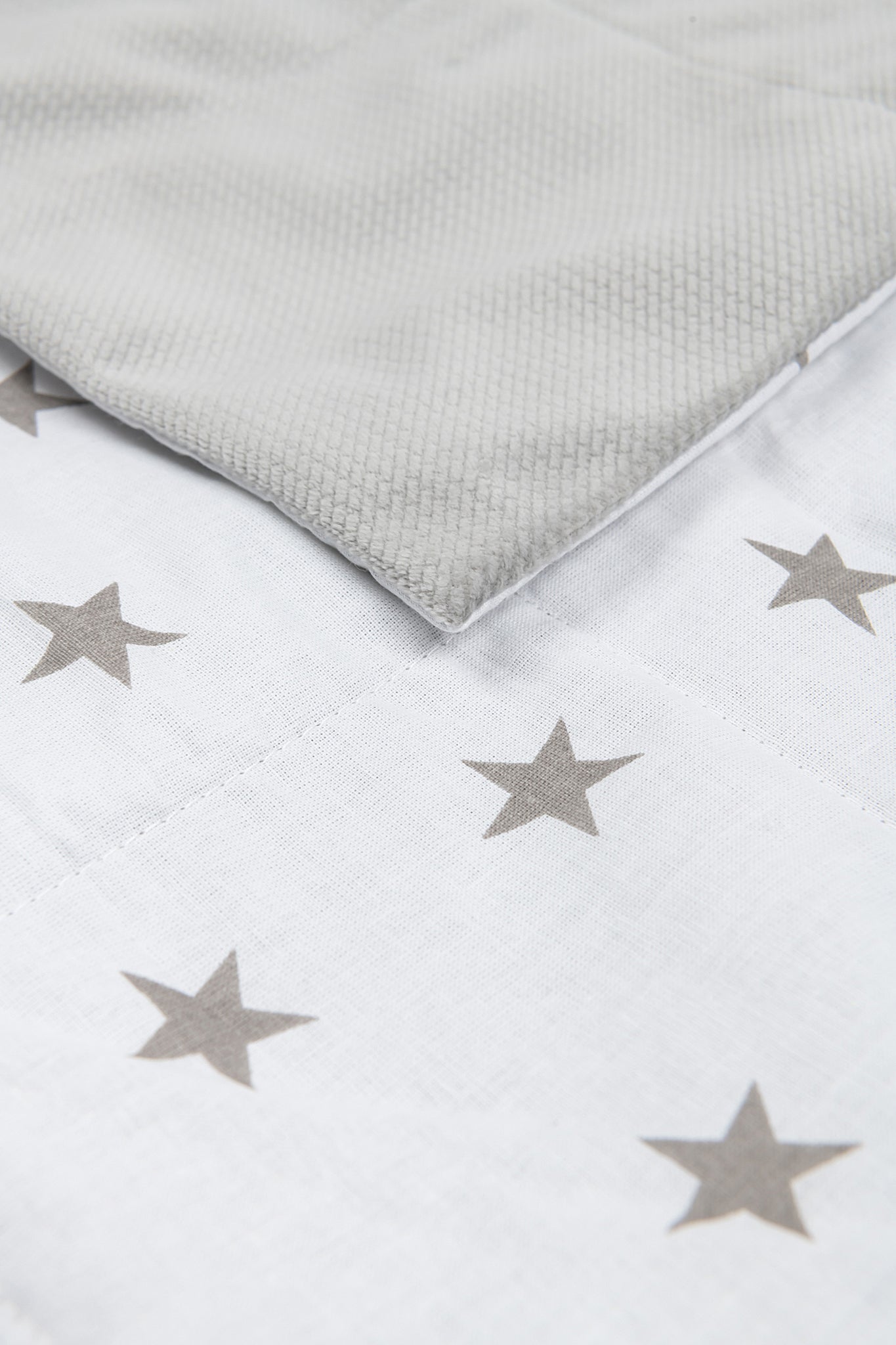 GREY STARS WEIGHTED BLANKET close up