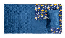 Cargar imagen en el visor de la galería, JuniorWeightedSleepingBagSet-fullpic witn navy blue minky