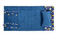 Cargar imagen en el visor de la galería, JuniorWeightedSleepingBagSet-fullpic witn navy blue minky