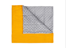 Cargar imagen en el visor de la galería, Yellow Cotton &amp; Grey Minky Blanket