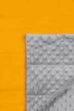 Cargar imagen en el visor de la galería, Yellow Cotton &amp; Grey Minky Blanket