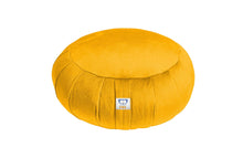 Cargar imagen en el visor de la galería, yellow velvet zafu pillow | sensory owl