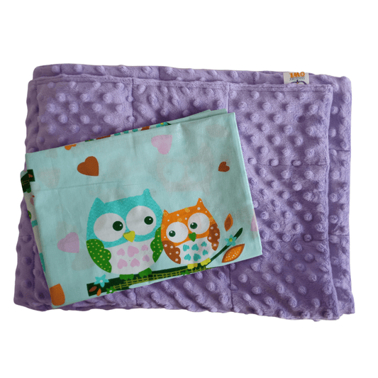 Owls & Lavender Minky Blanket | SENSORY OWL