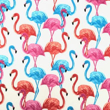 Cargar imagen en el visor de la galería, blue, orange and pink flamingos pattern used for weighted blankets sensory owl