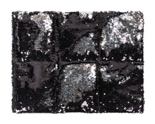 Cargar imagen en el visor de la galería, Sensory Owl Two tone sequin weighted lap pillow in black and silver