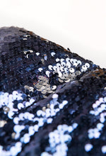Cargar imagen en el visor de la galería, Sensory Owl Two tone sequin weighted lap pillow in blue and silver